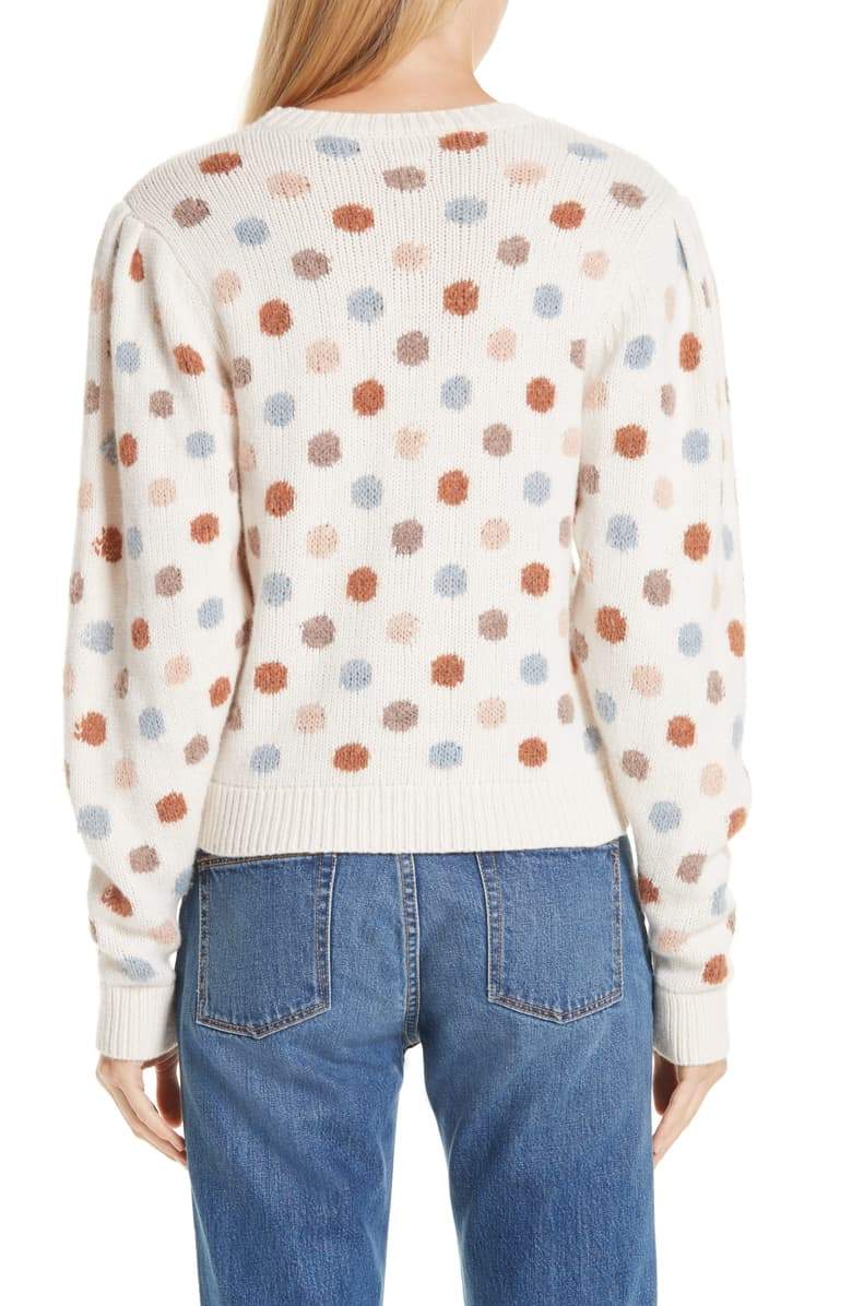 La Vie Rebecca Taylor Jacquard Dot Sweater - TopLine Fashion Lounge