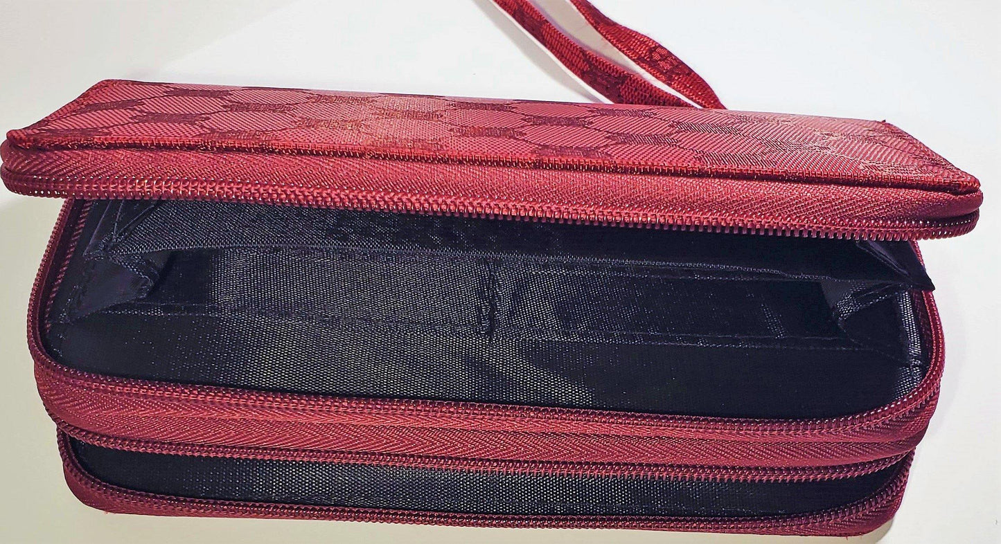 Women Wallet Phone Card holder Clutch Purse Holder Double Zip Wrist Band Handbag - TopLine Fashion Lounge