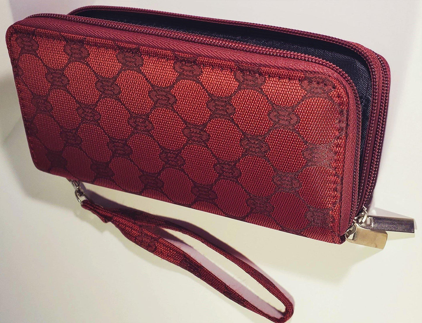 Women Wallet Phone Card holder Clutch Purse Holder Double Zip Wrist Band Handbag - TopLine Fashion Lounge
