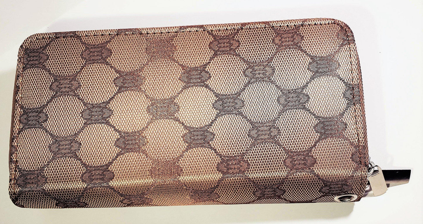 Women Wallet Phone Card holder Clutch Purse Holder Double Zip Wrist Band Handbag - TopLine Fashion Lounge
