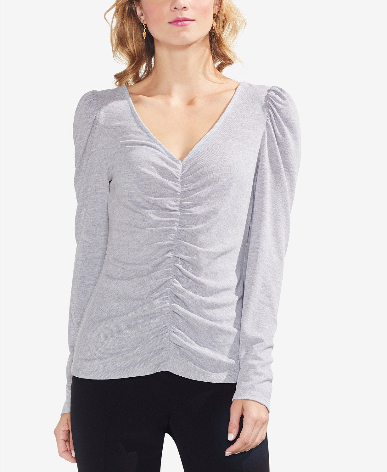Vince Camuto Womens Long Sleeves Pull Shoulder Blouse