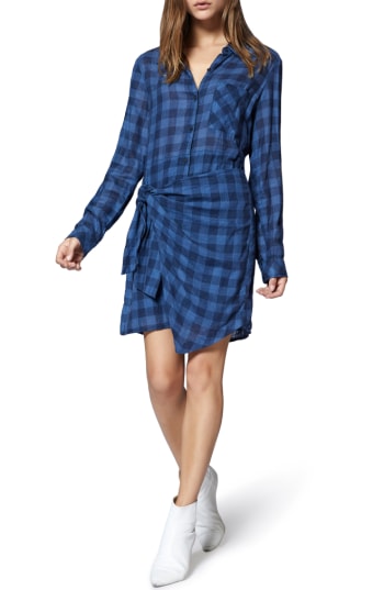 Sanctuary Womens Ani Plaid Wrap Shirtdress