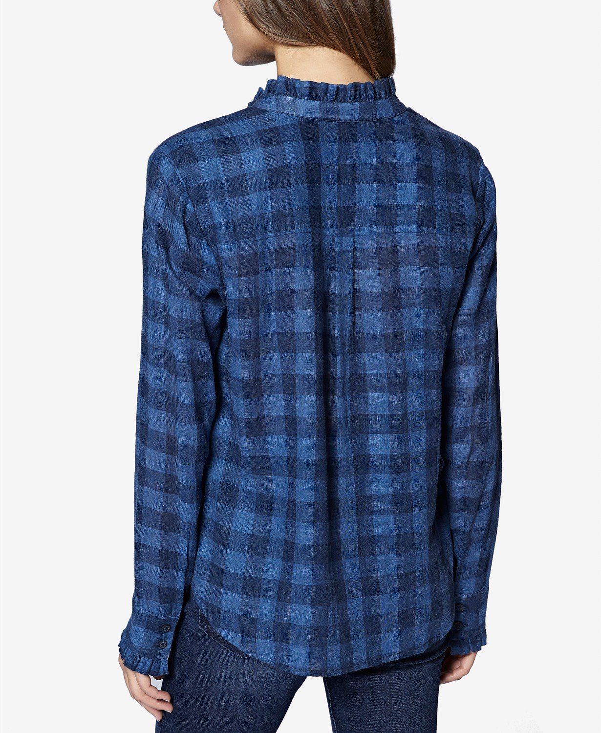Sanctuary Greyson Checkered Tie-Neck Blouse - TopLine Fashion Lounge