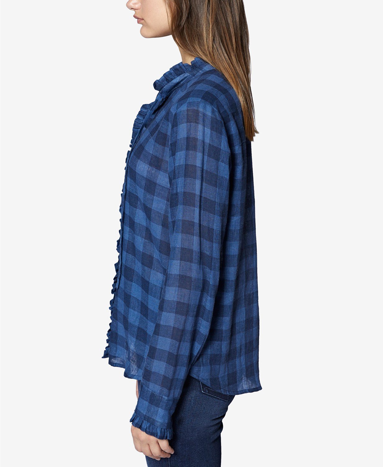Sanctuary Greyson Checkered Tie-Neck Blouse - TopLine Fashion Lounge