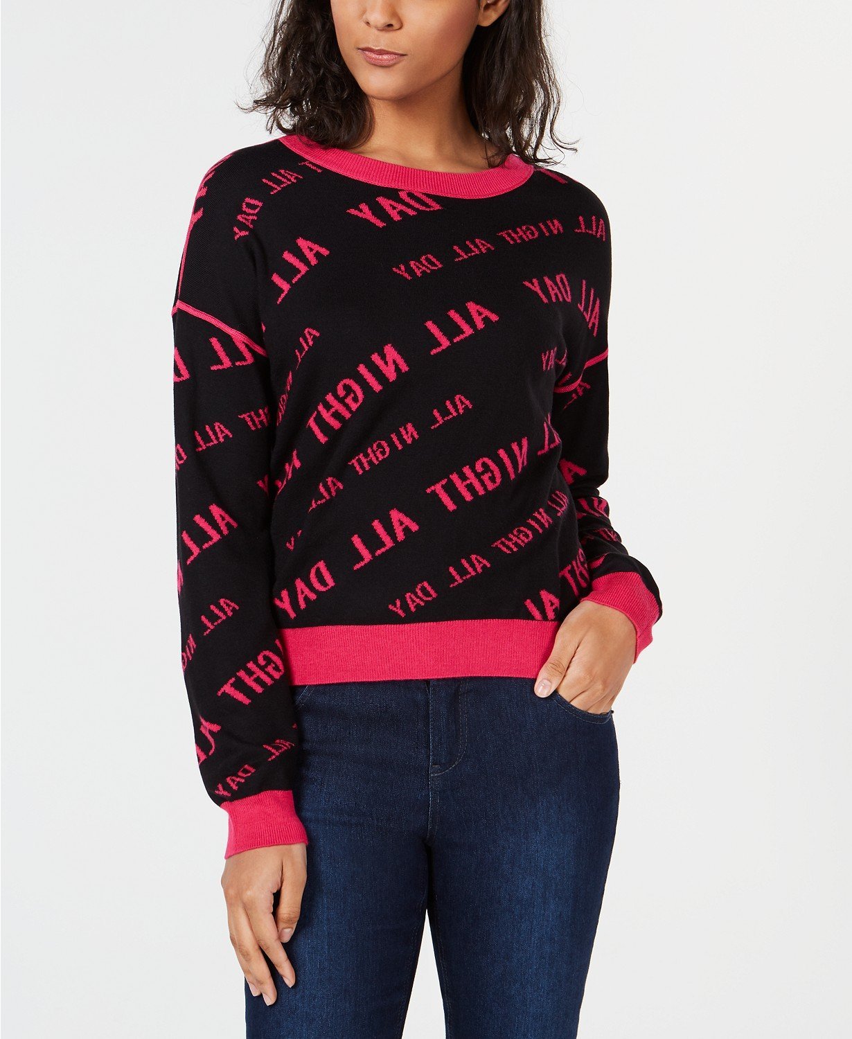 Bar III Reversible Graphic Sweatshirt Candy Pop S -
