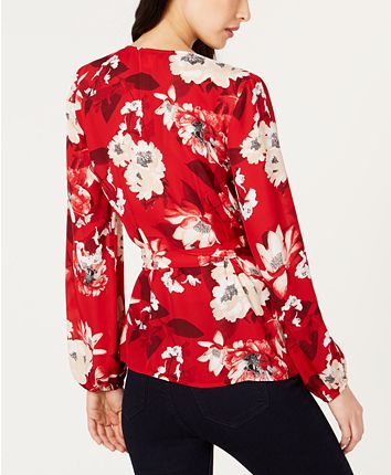 I.N.C. Printed Wrap Top