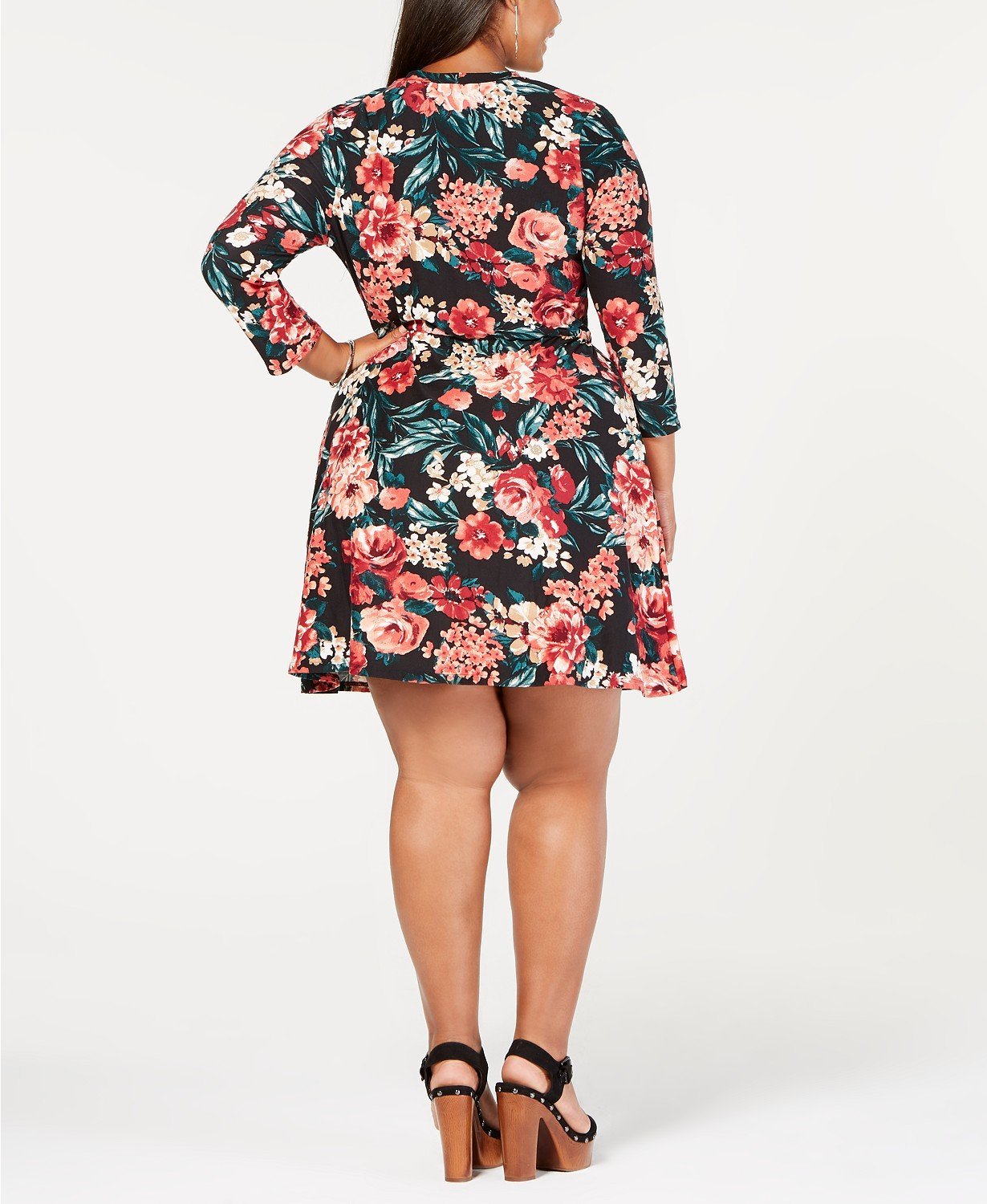 Planet Gold Womens Floral Wrap Casual Dress - TopLine Fashion Lounge