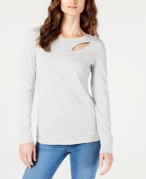 I.n.c. Long-Sleeve Cutout T-Shirt - TopLine Fashion Lounge