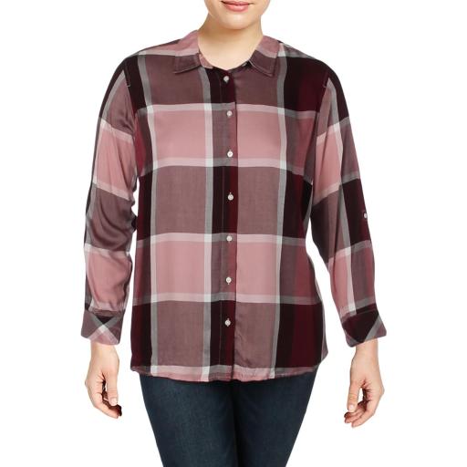 Tommy Hilfiger Plus Size Plaid Button-Front Shirt