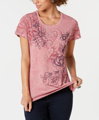Style Co Rose Paisley Graphic T-Shirt Rose Paisley M -
