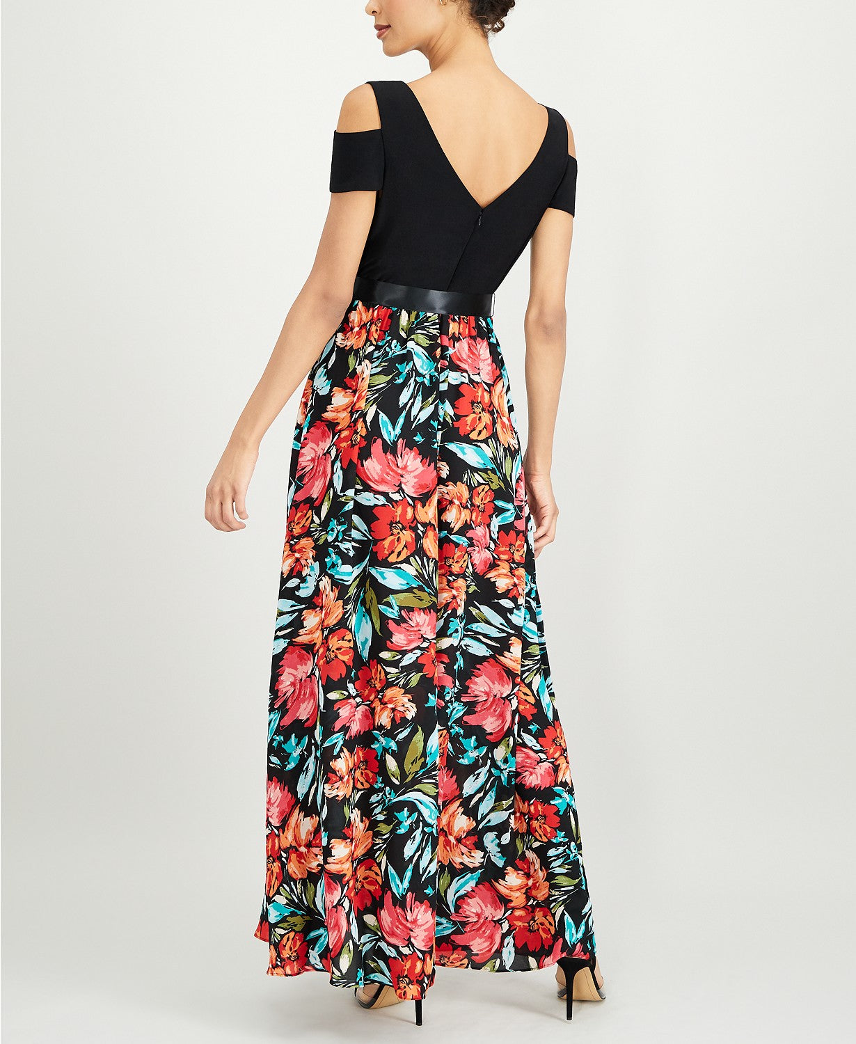 SL Fashions Cold-Shoulder Maxi Dress