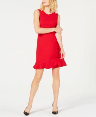 DRESS W/ASYM RUFFLE HEM - TopLine Fashion Lounge