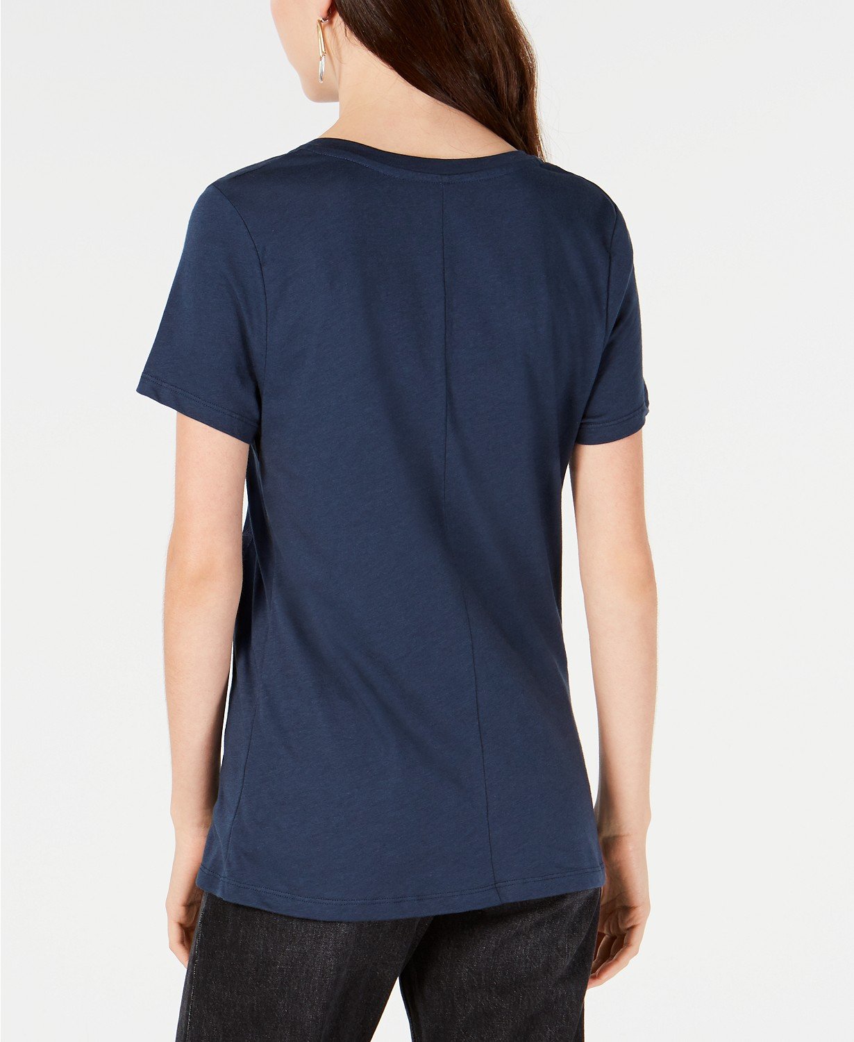 Carbon Copy Embroidered Stars T-Shirt Dark Blue M -