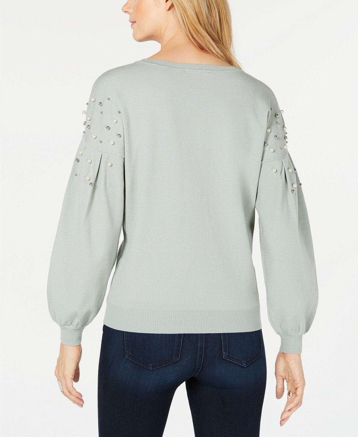 INC Womens Pearl Embellished Heathered Pullover Sweater - TopLine Fashion Lounge