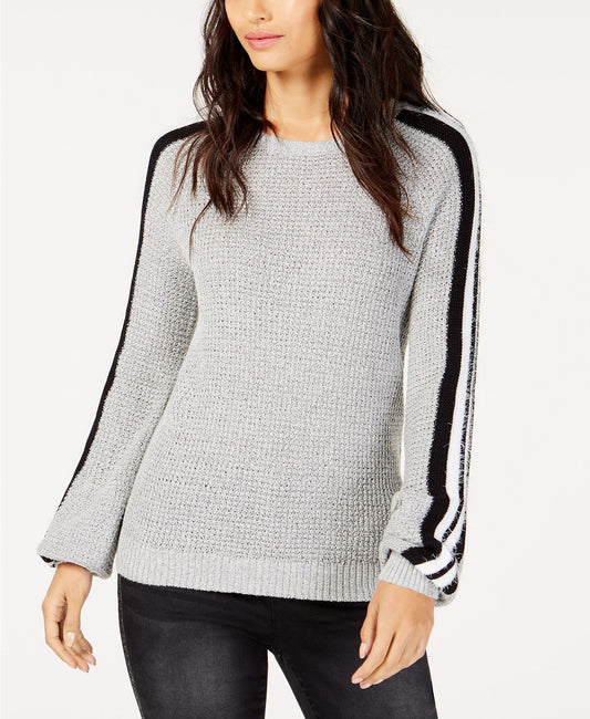 INC Womens Glam DC Striped Eyelash Trim Pullover Sweater - TopLine Fashion Lounge