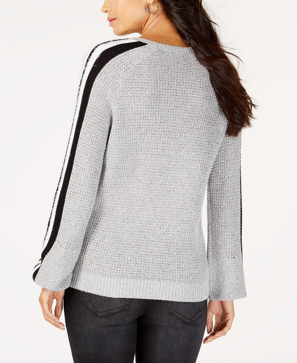 INC Womens Glam DC Striped Eyelash Trim Pullover Sweater - TopLine Fashion Lounge