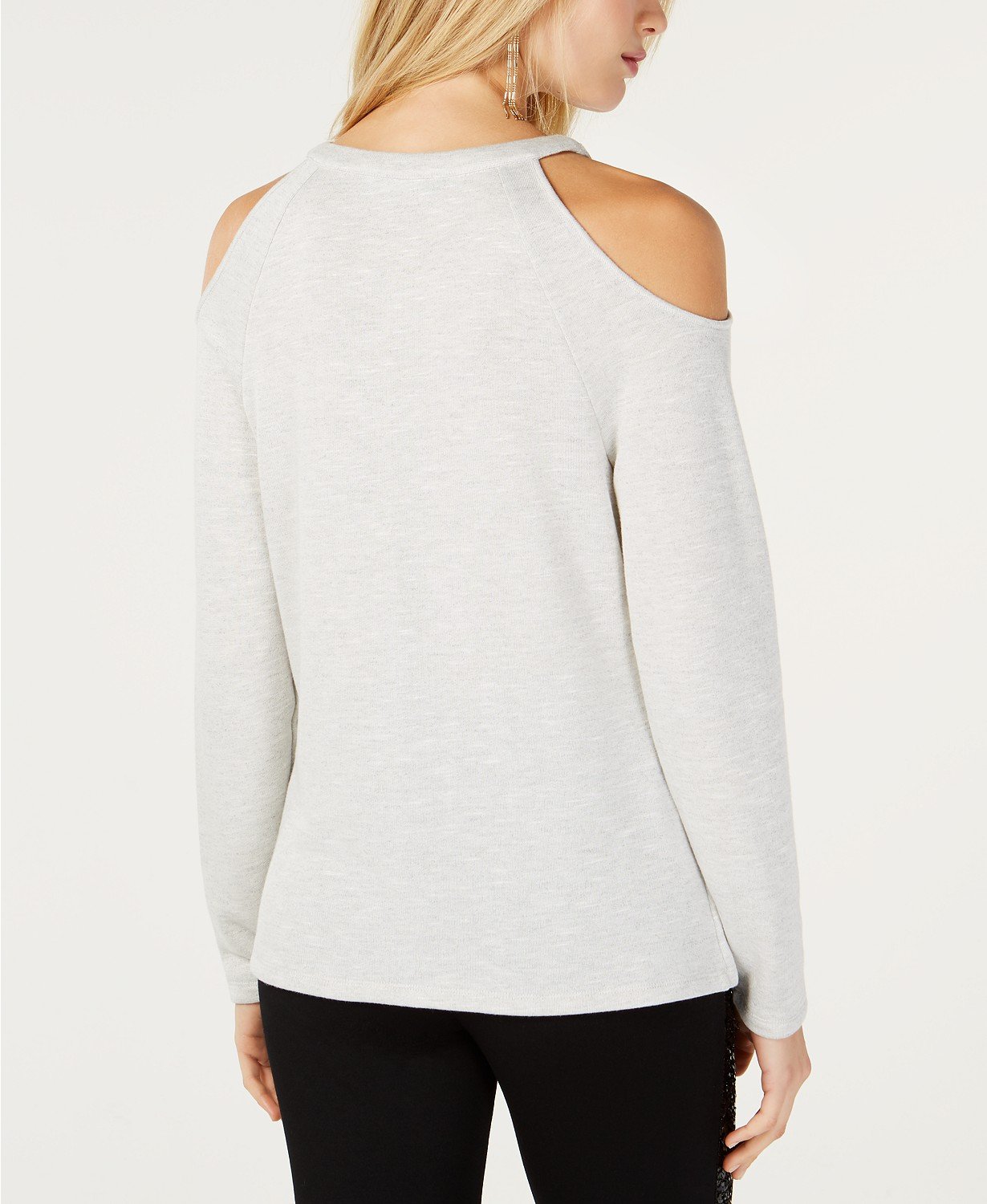 I.n.c. Sequin Heart Cold-Shoulder Sweatshirt, - TopLine Fashion Lounge