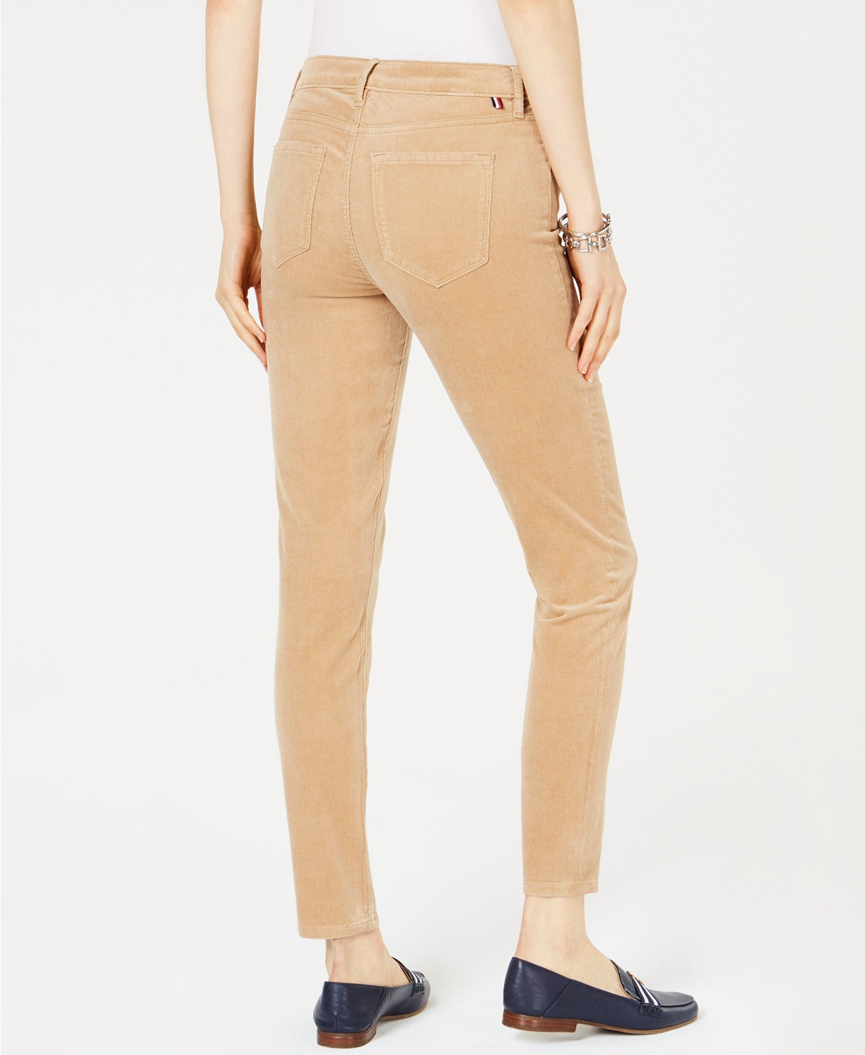 TOMMY HILFIGER Womens Beige Corduroy Skinny Pants Size: 16