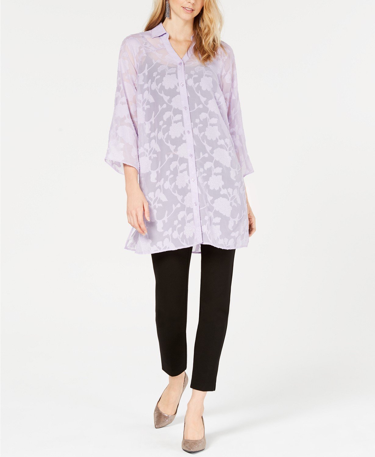 Alfani Burnout Jacquard Tunic - TopLine Fashion Lounge