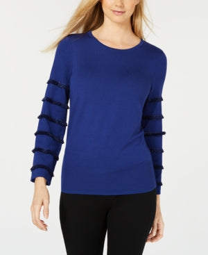 Alfani Tiered Fringe Pullover