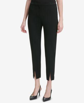 Calvin Klein Womens Split-Hem Casual Trouser Pants - TopLine Fashion Lounge