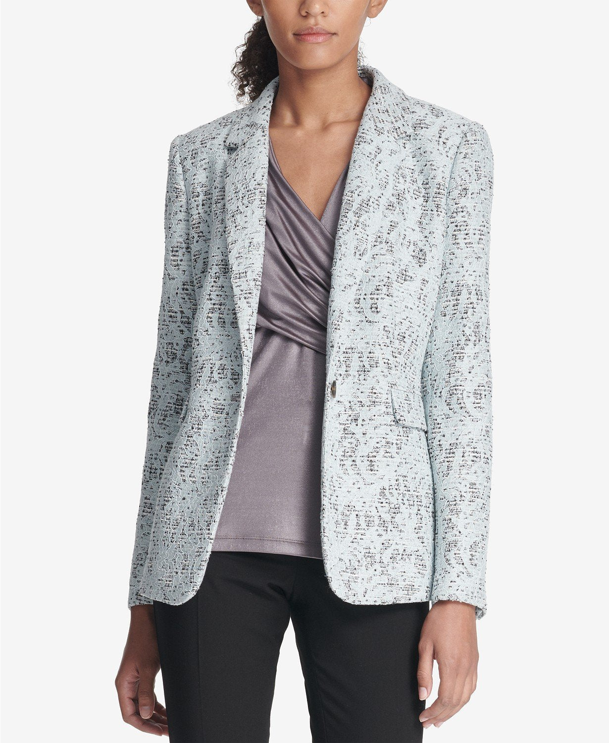 Dkny Bonded Lace One-Button Jacket - TopLine Fashion Lounge