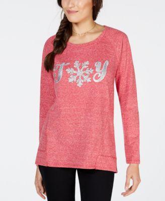 Style Co Joy Graphic-Print Sweatshirt Canyon Red XL -