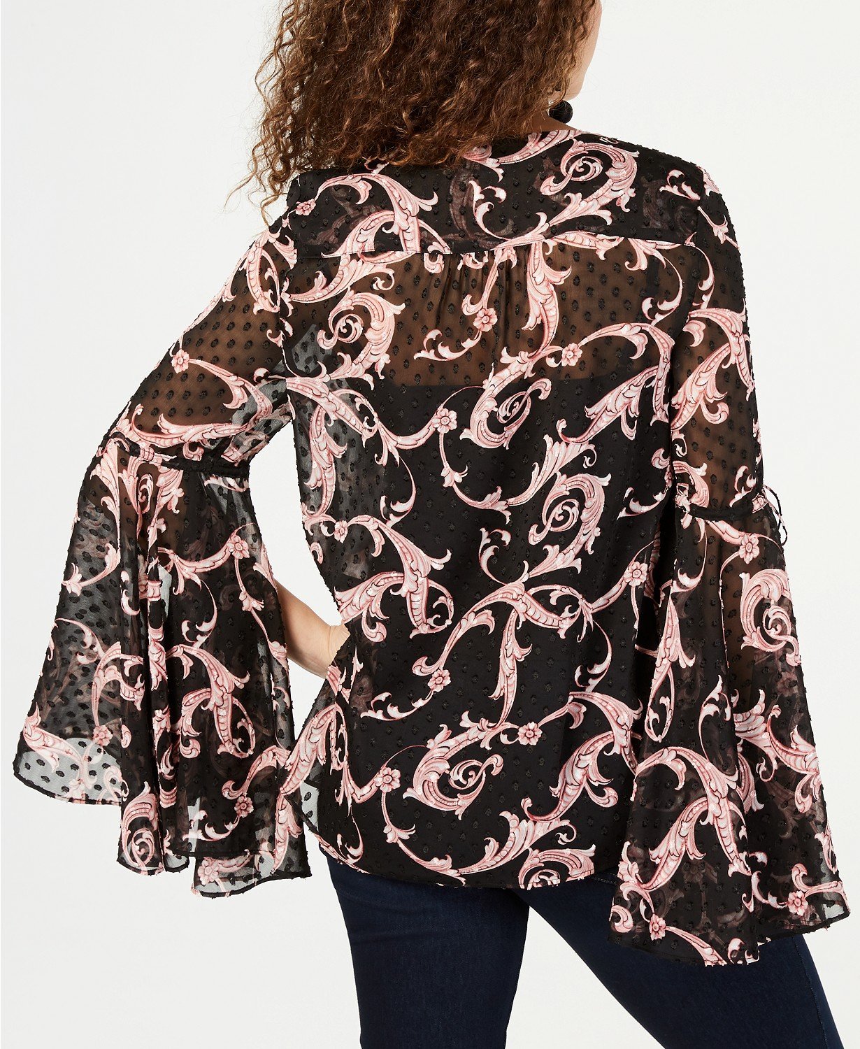 INC Printed Bell-Sleeve Blouse - TopLine Fashion Lounge