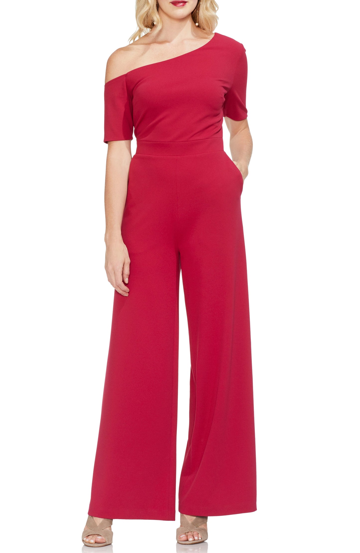 VINCE CAMUTO One-Shoulder Ponte Jumpsuit