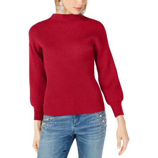 I.N.C. Volume-Sleeve Ribbed Sweater