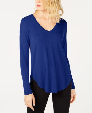 INC V-Neck Curved-Hem T-Shirt