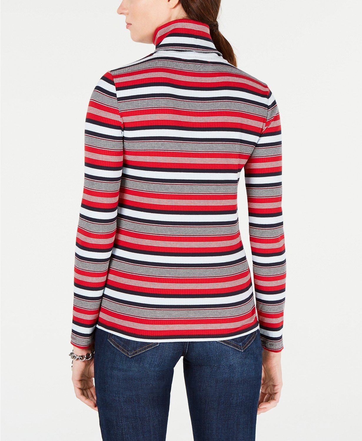 Tommy Hilfiger Striped Turtleneck Top - TopLine Fashion Lounge