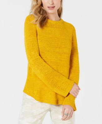 Style Co Mixed-Stitch Crew-Neck Sweater Confetti Combo L -