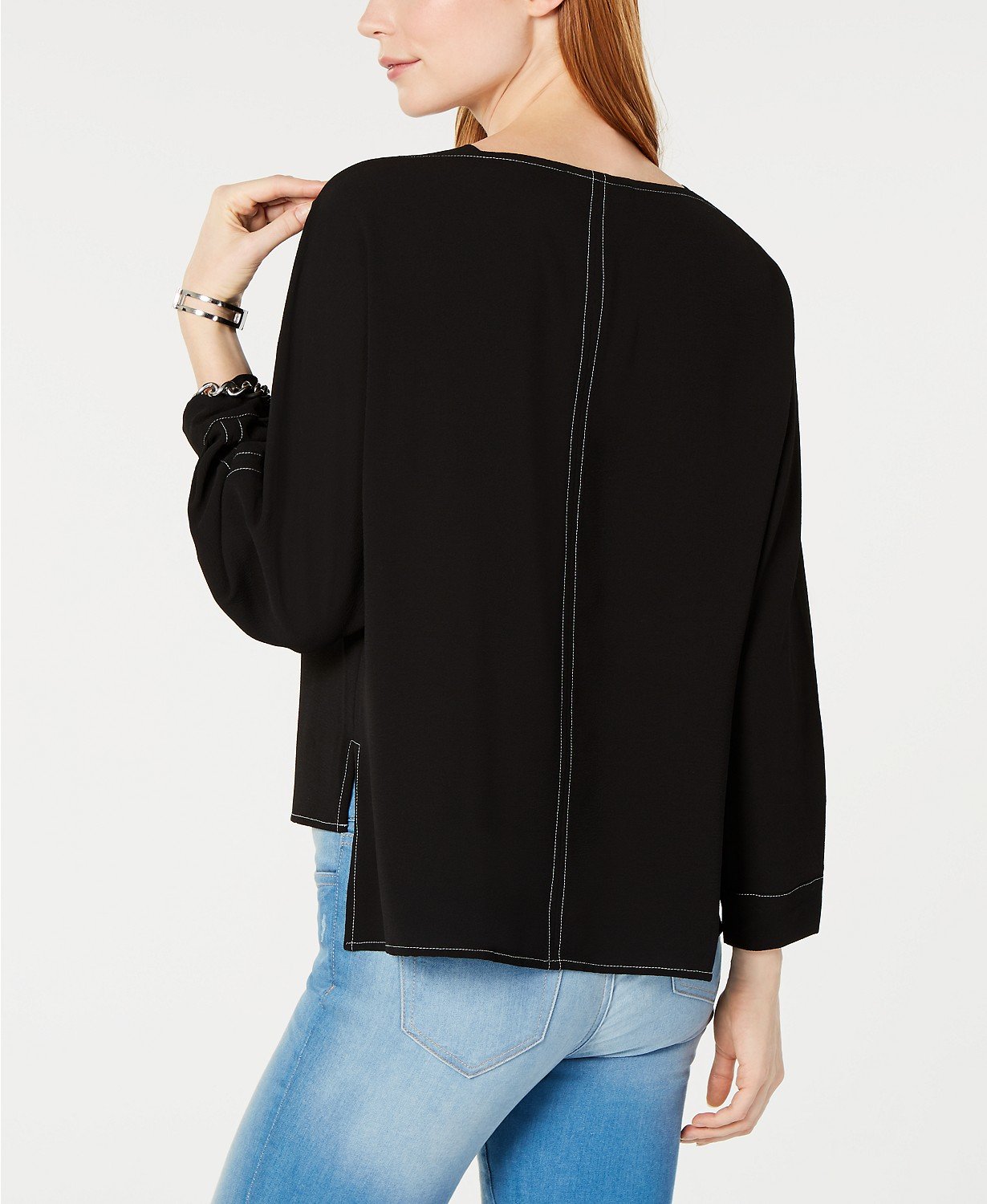 Tommy Hilfiger High-Low Contrast-Stitch Top - TopLine Fashion Lounge