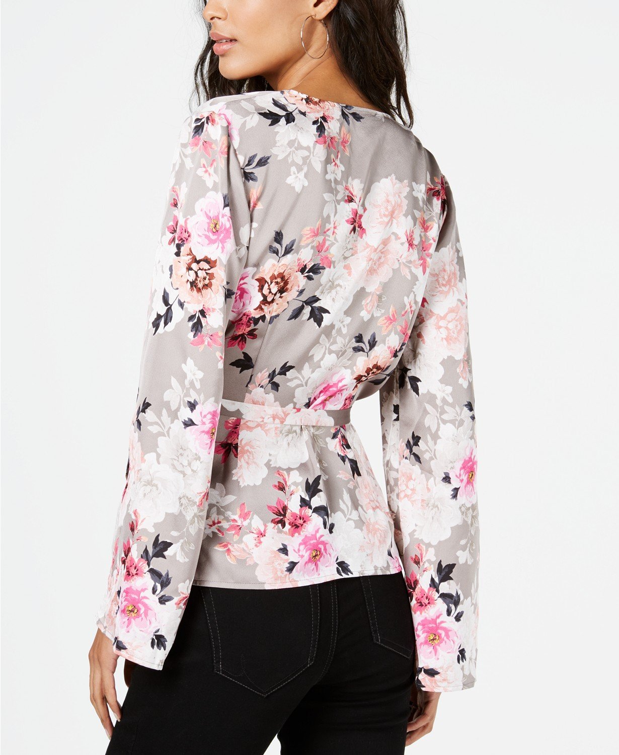 INC Womens Floral Print V-Neck Wrap Top - TopLine Fashion Lounge