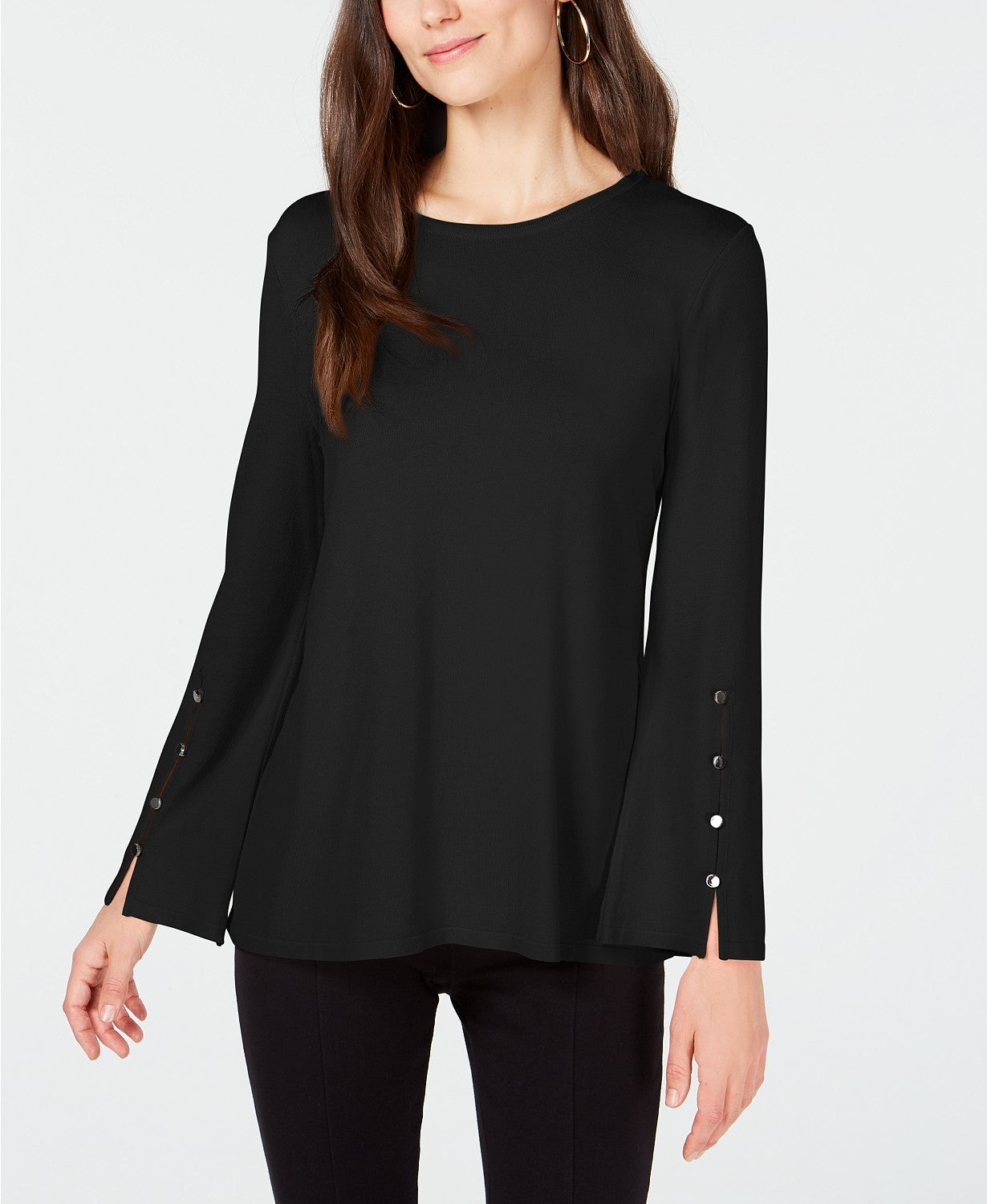 Alfani Hardware-Sleeve Top