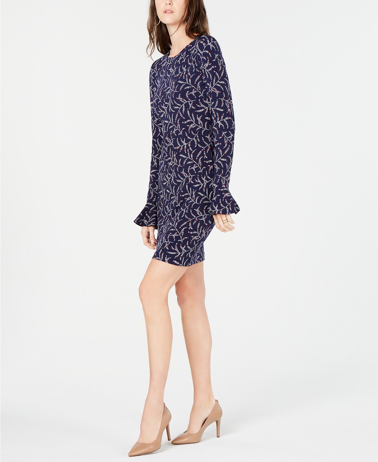 Michael Kors Printed Bell-Sleeve Dress, In Regular & Petite Sizes - TopLine Fashion Lounge