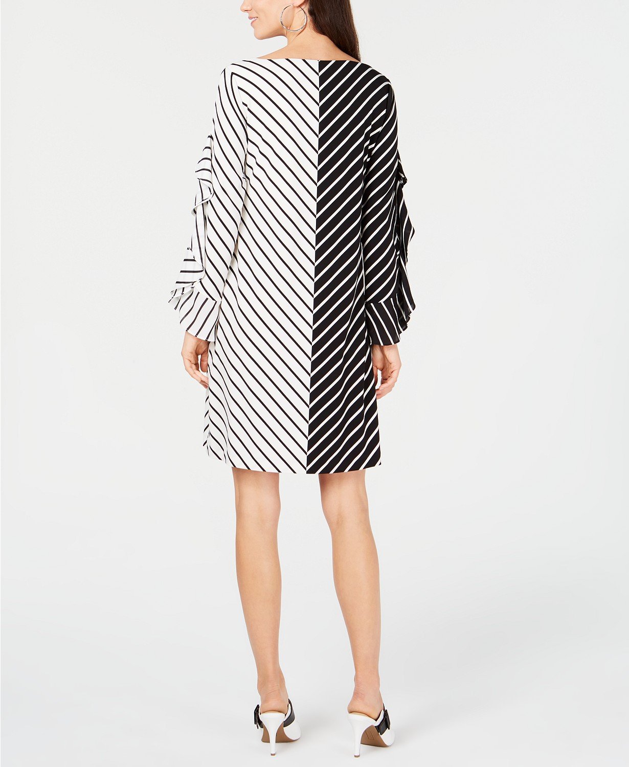 Alfani Colorblocked Ruffle-Sleeve Dress - TopLine Fashion Lounge