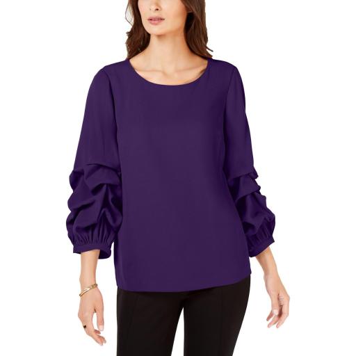 Alfani Gathered Balloon-Sleeve Top