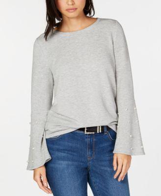 I.n.c. Embellished Bell-Sleeve Sweatshirt - TopLine Fashion Lounge