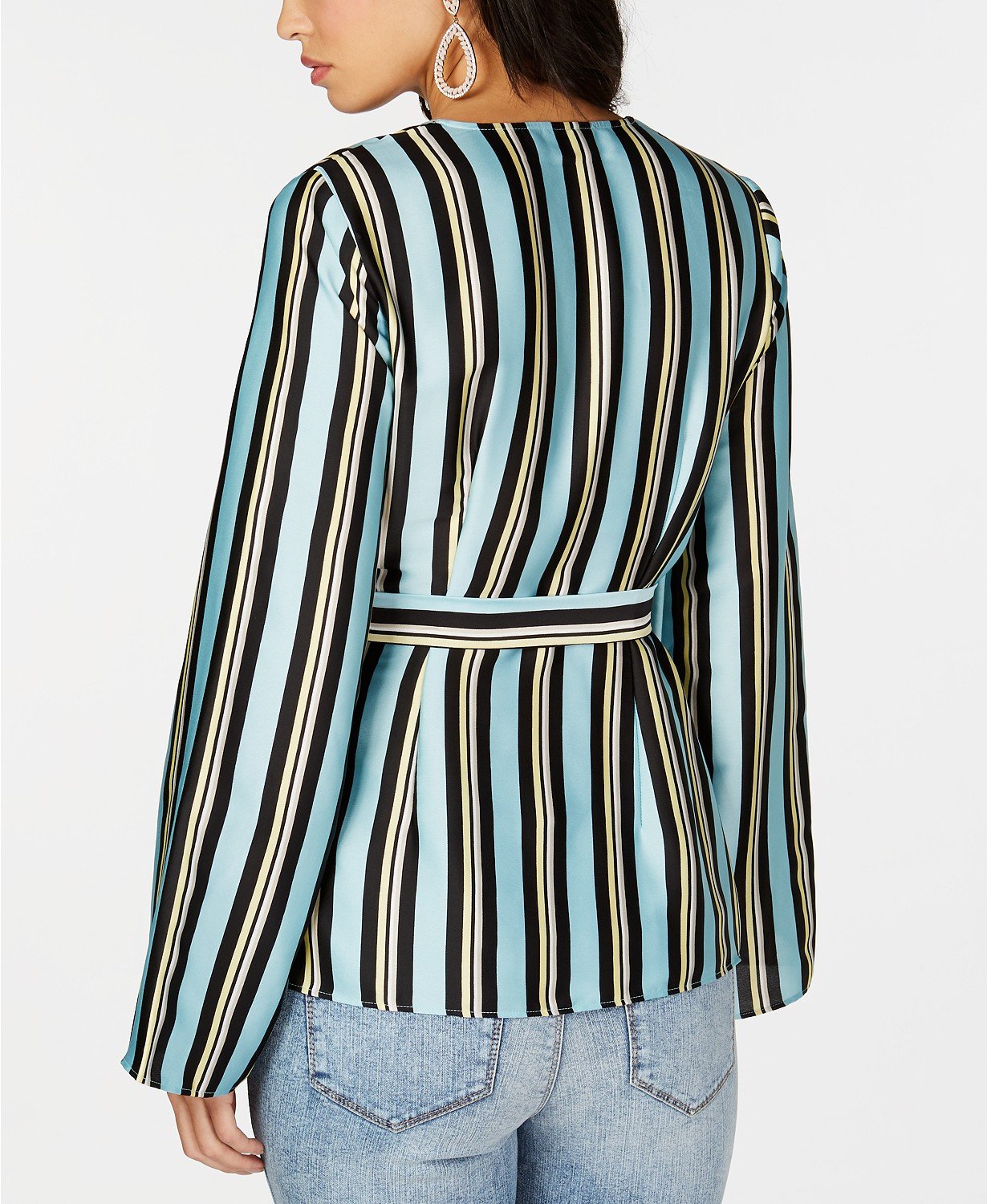 I.n.c. Striped Wrap Top - TopLine Fashion Lounge