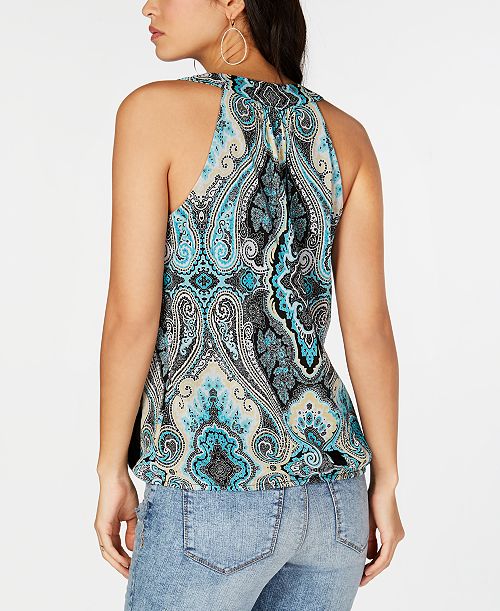 INC Printed V-Neck Tank Top