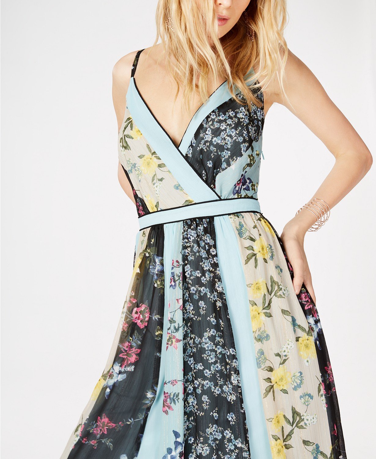 I.n.c. V-Neck Patchwork Maxi Dress - TopLine Fashion Lounge