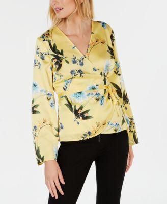 I.n.c. Volume-Sleeve Wrap Blouse - TopLine Fashion Lounge