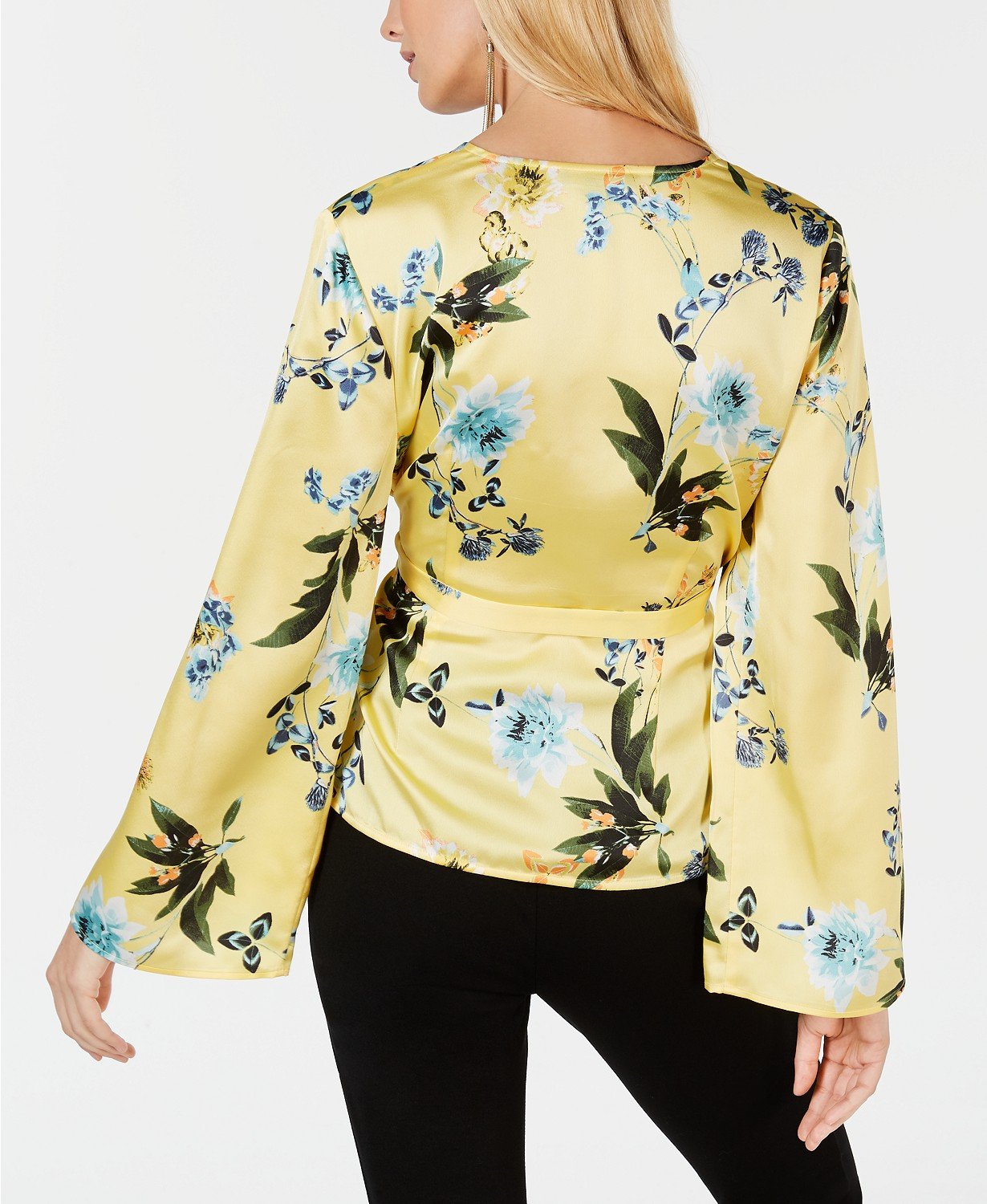 I.n.c. Volume-Sleeve Wrap Blouse - TopLine Fashion Lounge