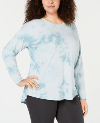 Calvin Klein Performance Womens Plus Quick Dry Tie-Dye T-Shirt - TopLine Fashion Lounge