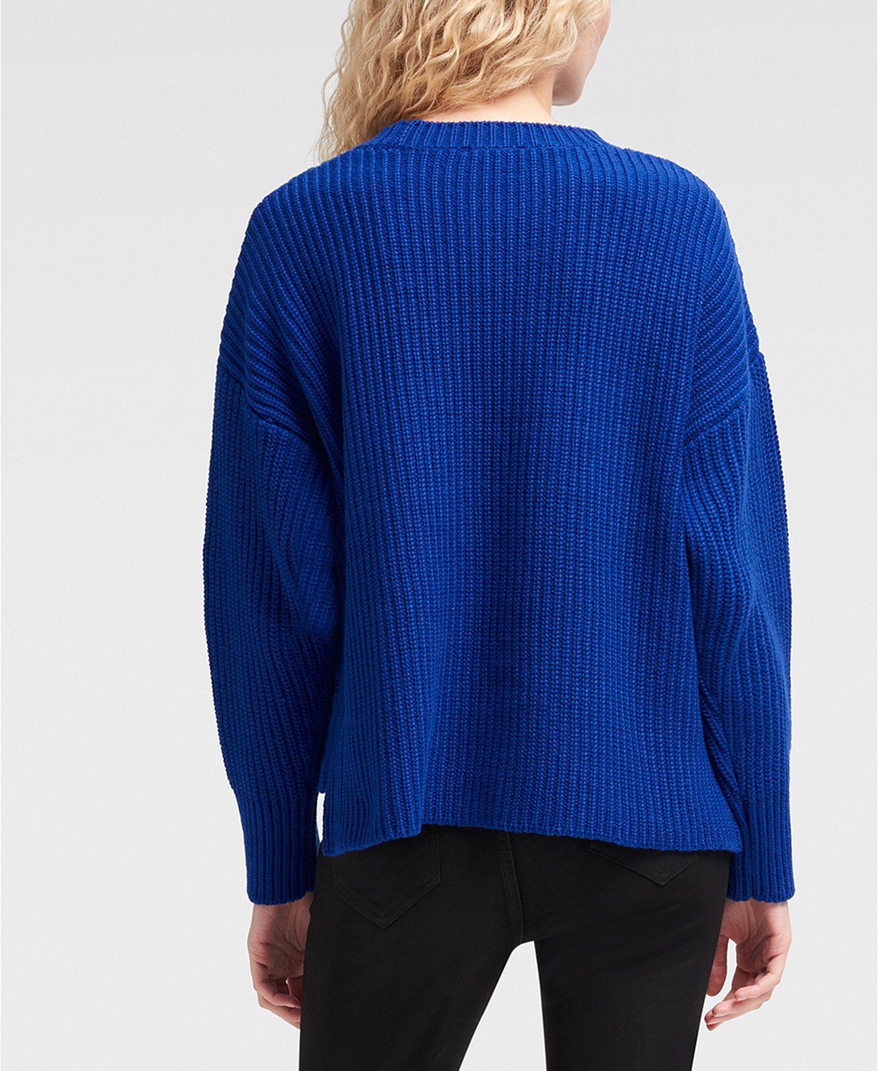 DKNY Faux-Leather Cable-Knit Detail Pullover Sweater - X-Large - TopLine Fashion Lounge