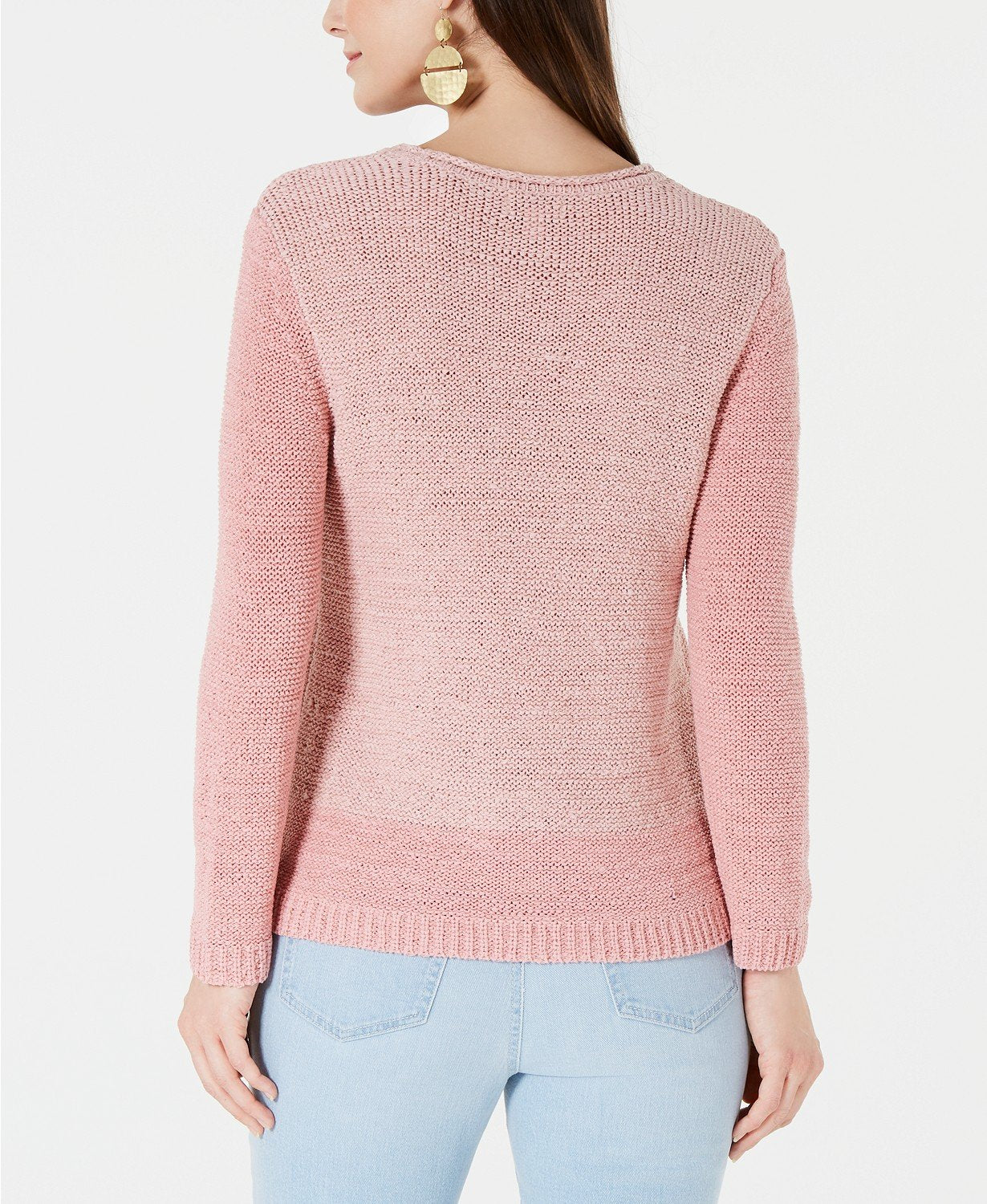 Style Co Knit Sweater HibiscusFrench Tulip L