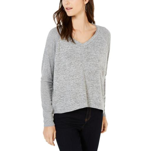 I.N.C. Ribbed-Sleeve Knit Top