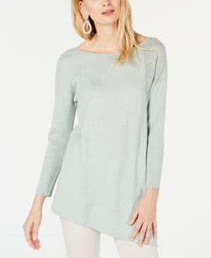INC Asymmetric Mixed-Knit Sweater